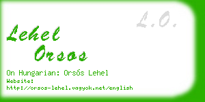 lehel orsos business card