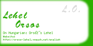 lehel orsos business card